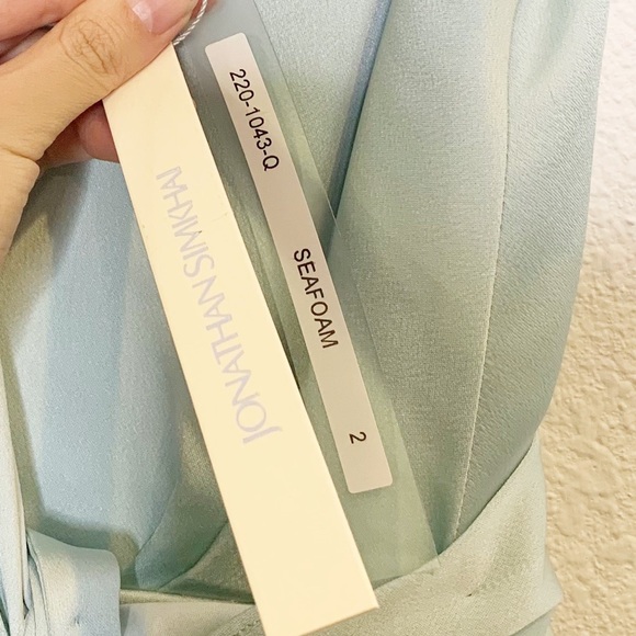 NWT Jonathan Simkhai Seafoam Mia Satin Midi Dress - Picture 11 of 11